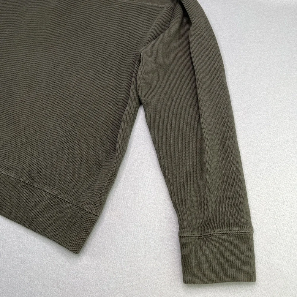 Banana Republic Sweater Pullover Earth Green 100% Cotton Men's Large 1/4 Button
